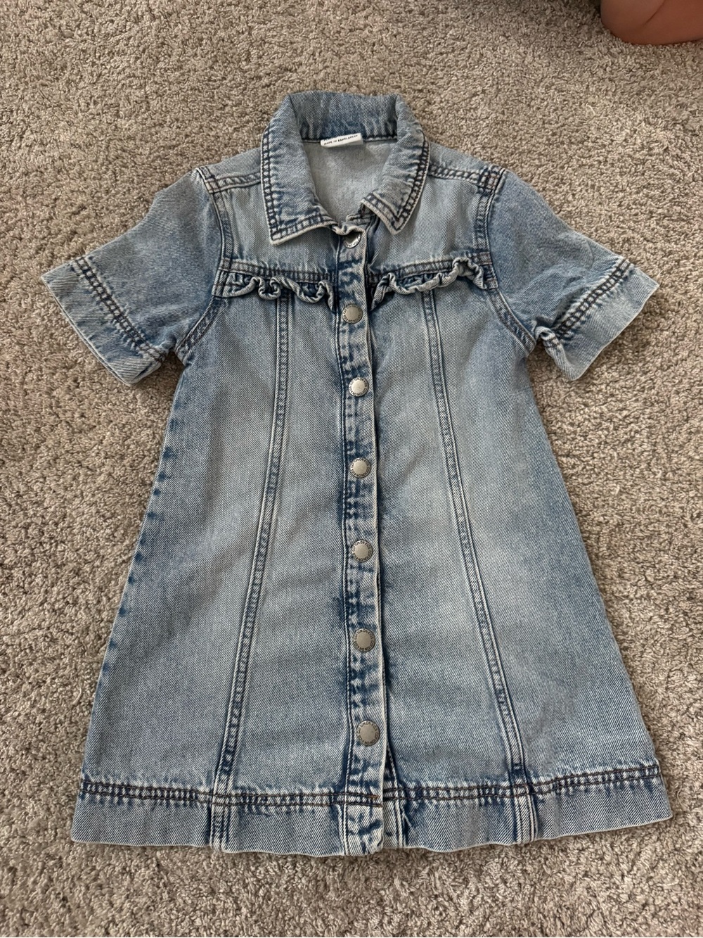 Cotton On Light Wash Denim Button-Front Girls Dress